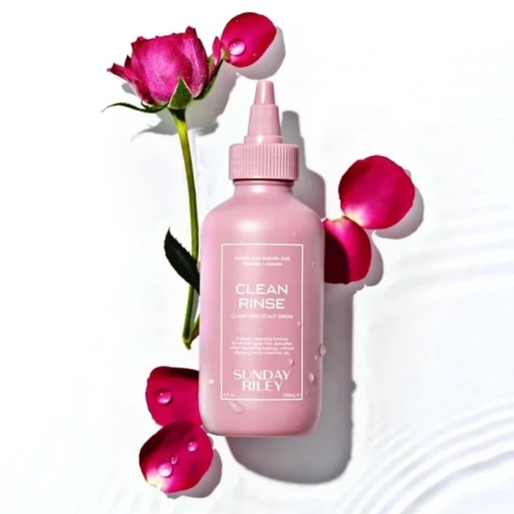 NIB Sunday Riley Clean Rinse Clarifying Scalp Serum with Niacinam Rose C…